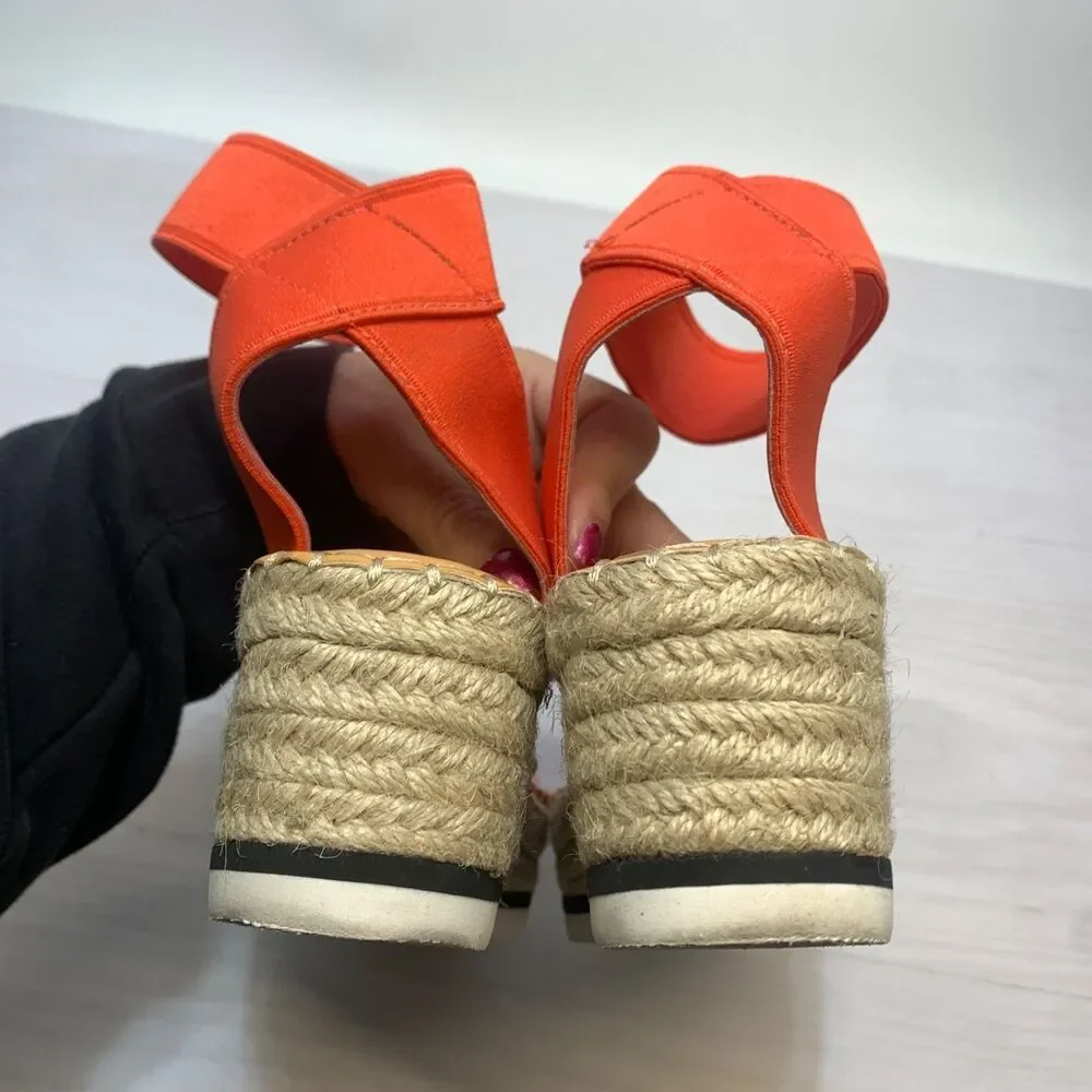 Dolce Vita Women’s Lury Orange Elastic Platform‎ Espadrilles Sandals Size 8.5